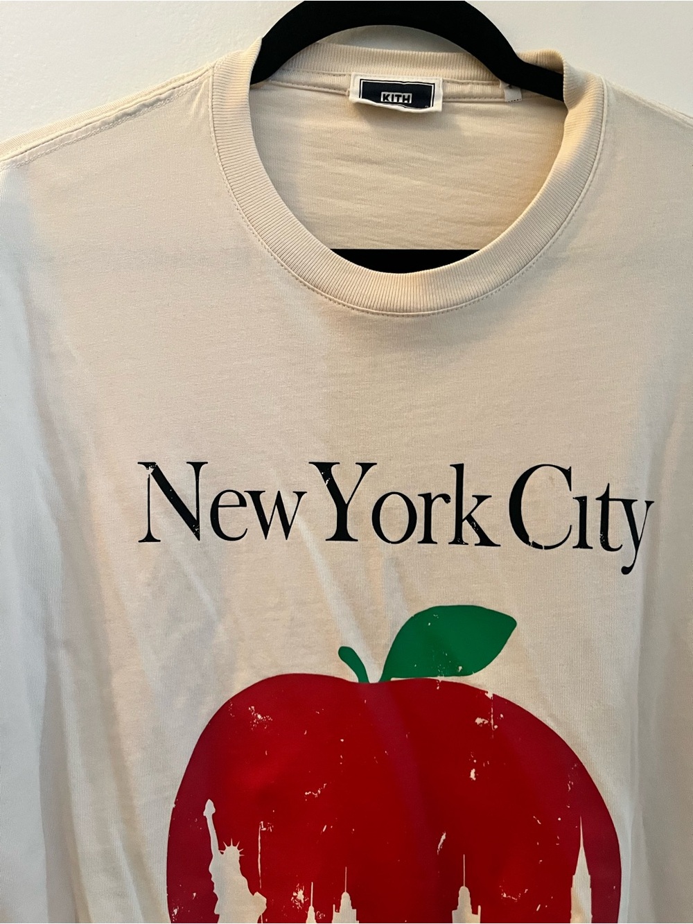 Kith Cream/Tan Crewneck T-Shirt with Navy Label